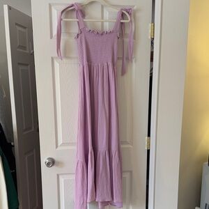 Aqua Lavender Smocked Dress